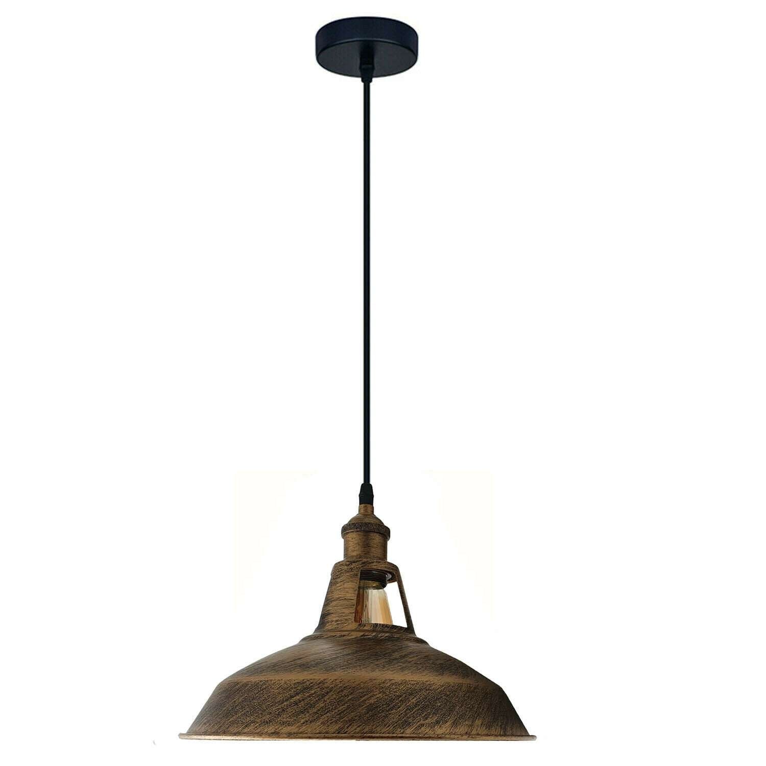 Retro Metal Barn Shade Adjustable Pendant Light, E27 Socket