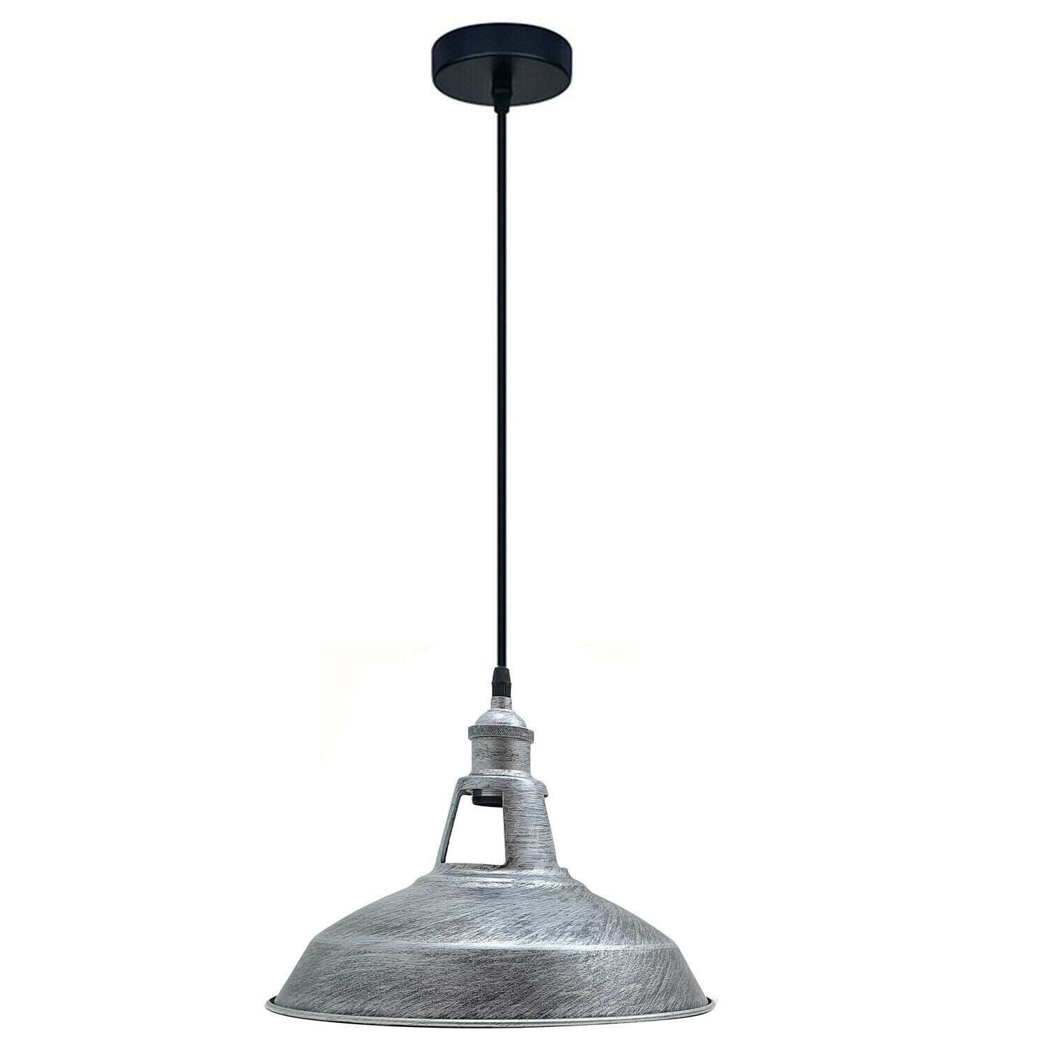 Retro Metal Barn Shade Adjustable Pendant Light, E27 Socket