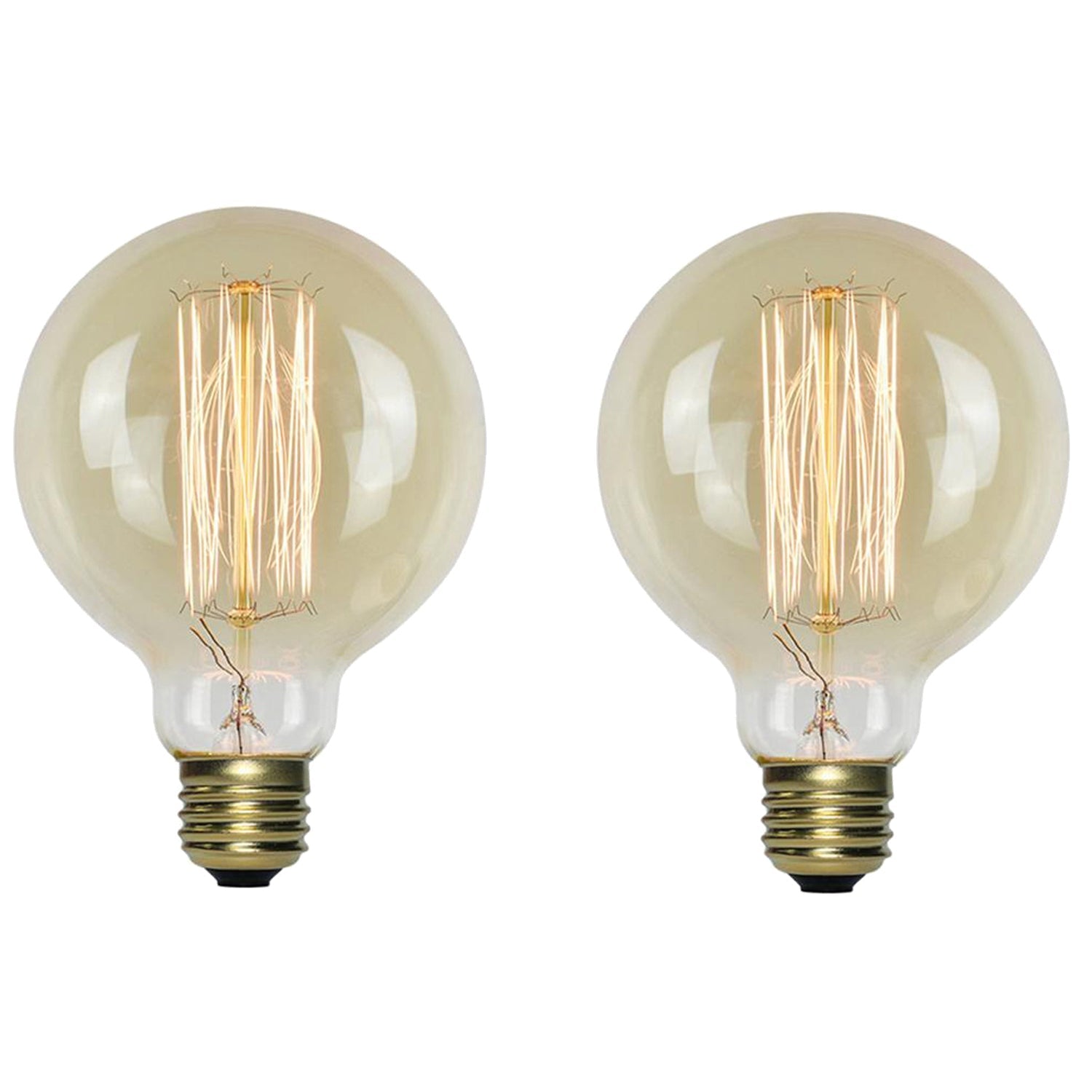 Vintage Edison G95 Globe LED Filament Bulb, E27 Screw, 40W Warm White Light