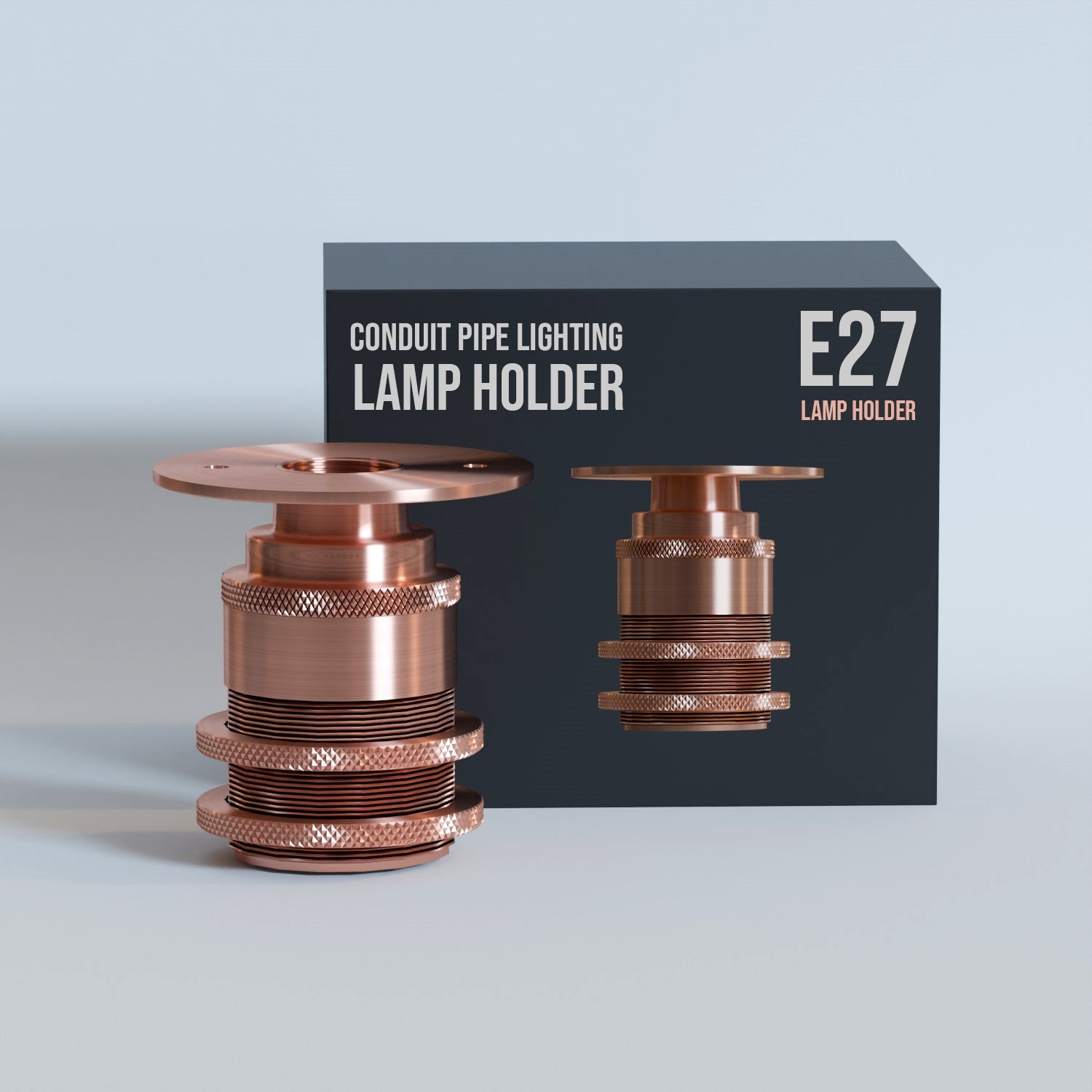 Vintage E27 ES Batten Lamp Holder, Threaded 20mm Conduit Pipe Socket, Ceiling Plate