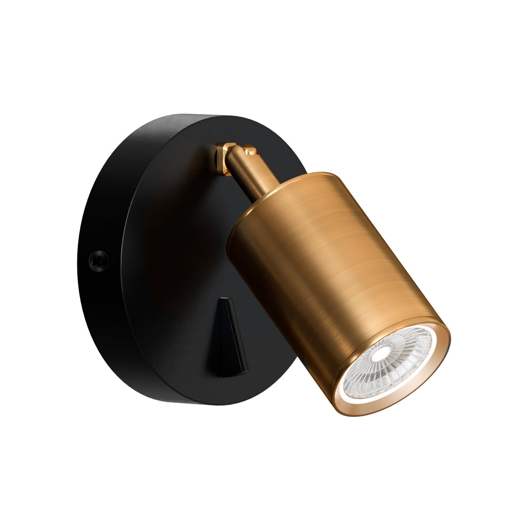 Rotatable GU10 Single Head Wall Spotlight with Integrated On-Off Switch