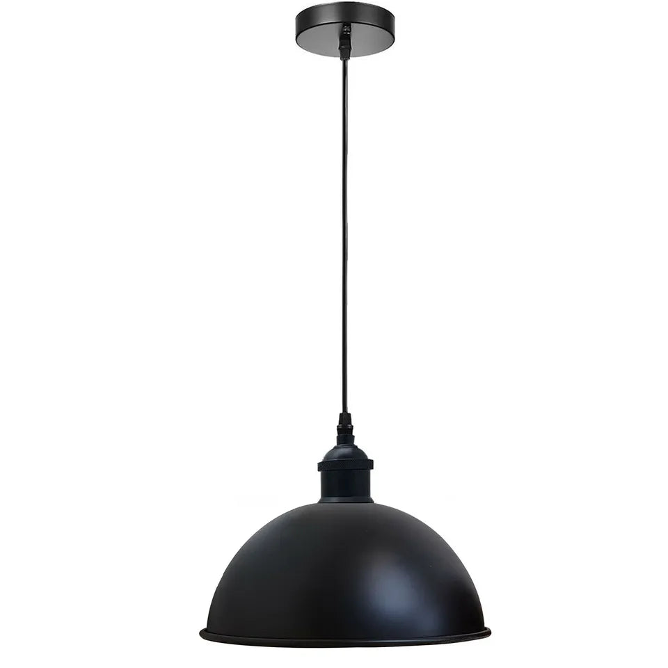 Industrial Metal Pendant Light Fixture, Adjustable Height, E27 Bulb Compatible