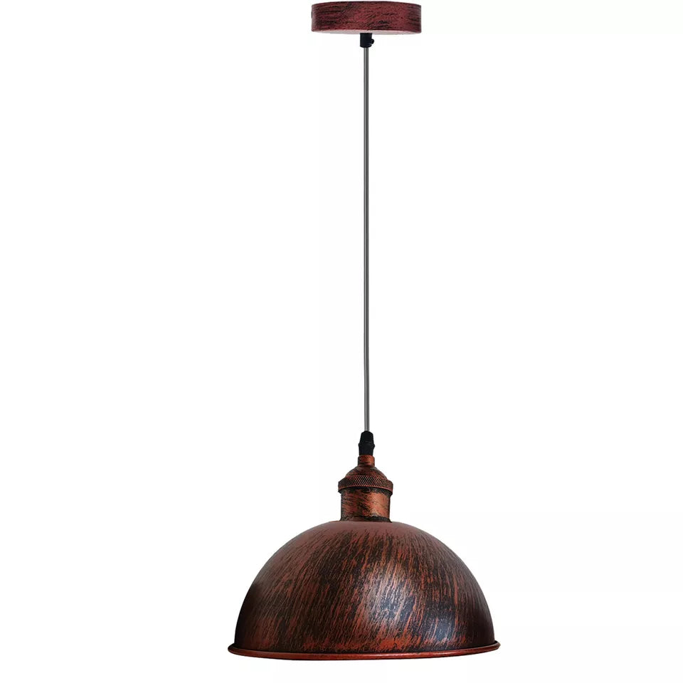 Industrial Metal Pendant Light Fixture, Adjustable Height, E27 Bulb Compatible