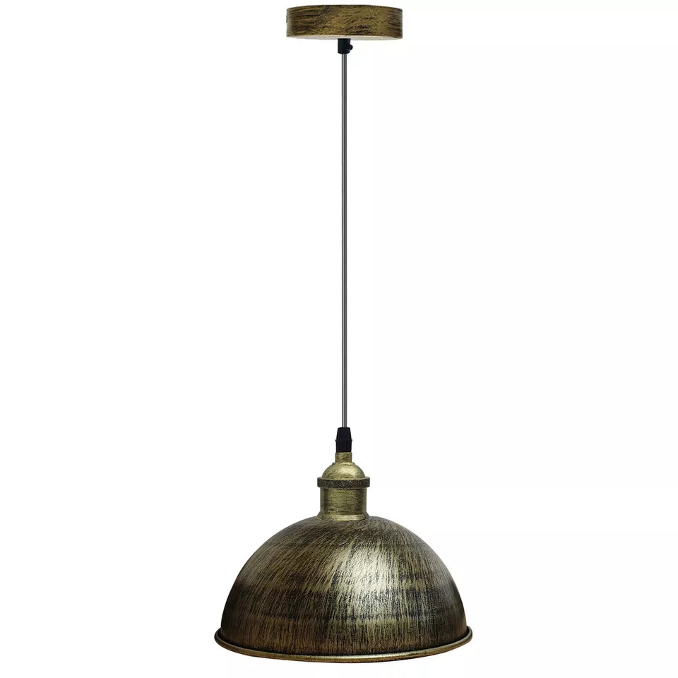 Industrial Metal Pendant Light Fixture, Adjustable Height, E27 Bulb Compatible