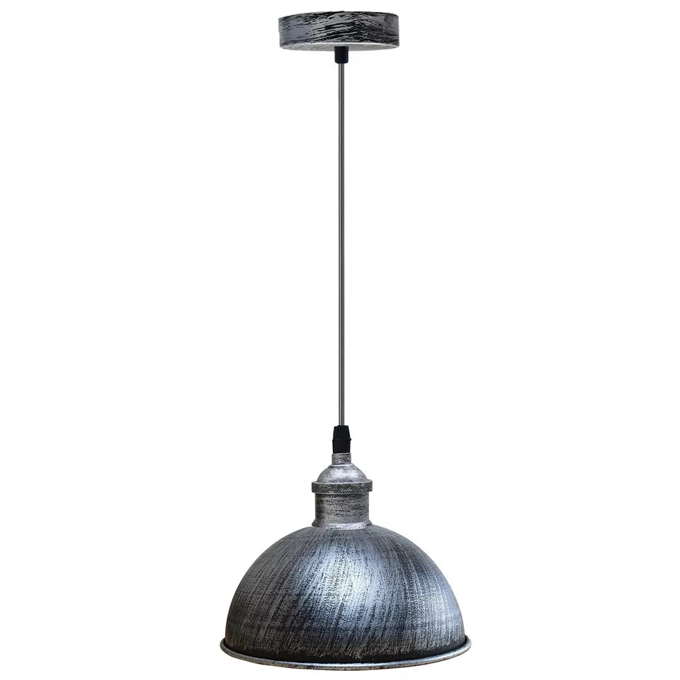 Industrial Metal Pendant Light Fixture, Adjustable Height, E27 Bulb Compatible