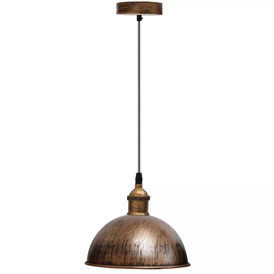 Industrial Metal Pendant Light Fixture, Adjustable Height, E27 Bulb Compatible