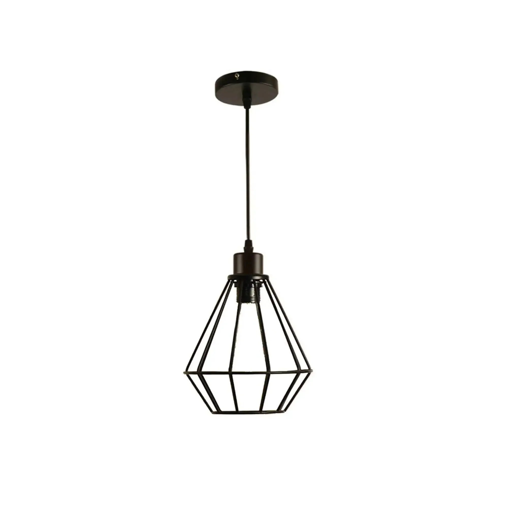 Industrial Black Metal Wire Cage Ceiling Pendant Light E27 Bulb Guard