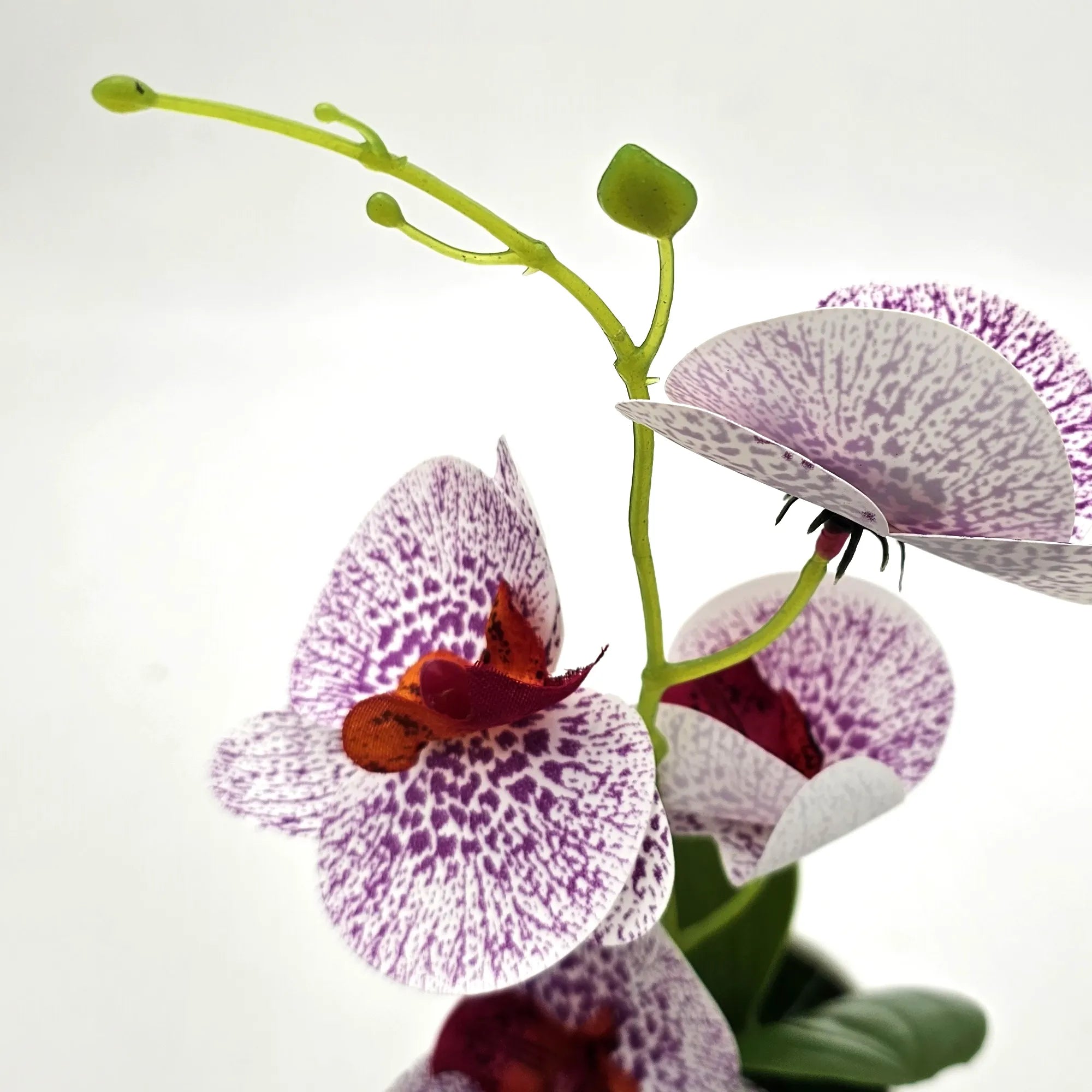 Artificial Orchid with Leaf Potted Plant for Interior Table Decoration~5657