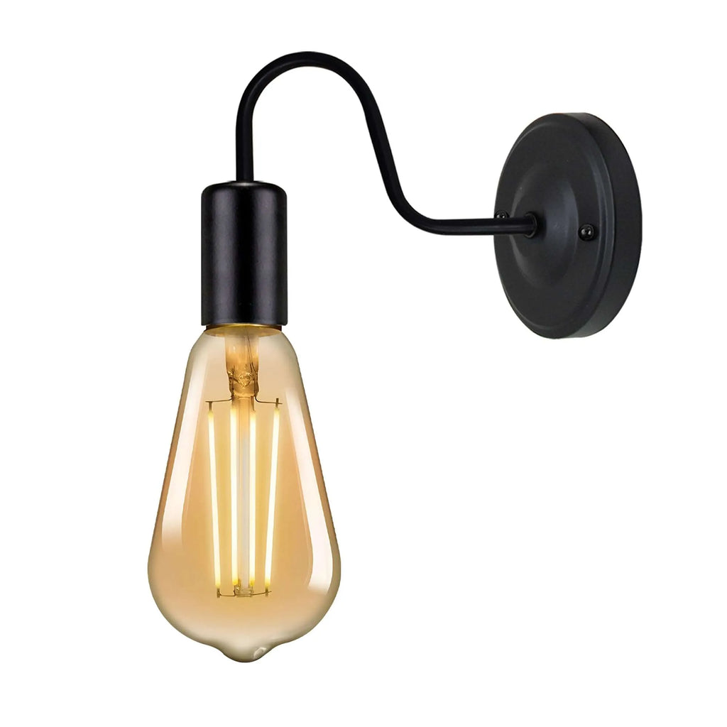 Vintage Metal Swan Neck Wall Sconce Light, Dimmable E27 Industrial Style Lamp