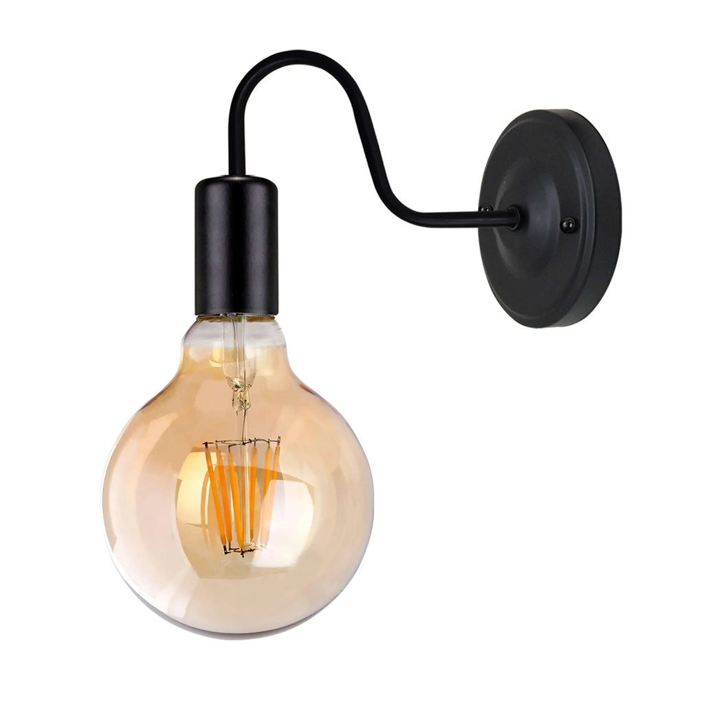 Vintage Metal Swan Neck Wall Sconce Light, Dimmable E27 Industrial Style Lamp