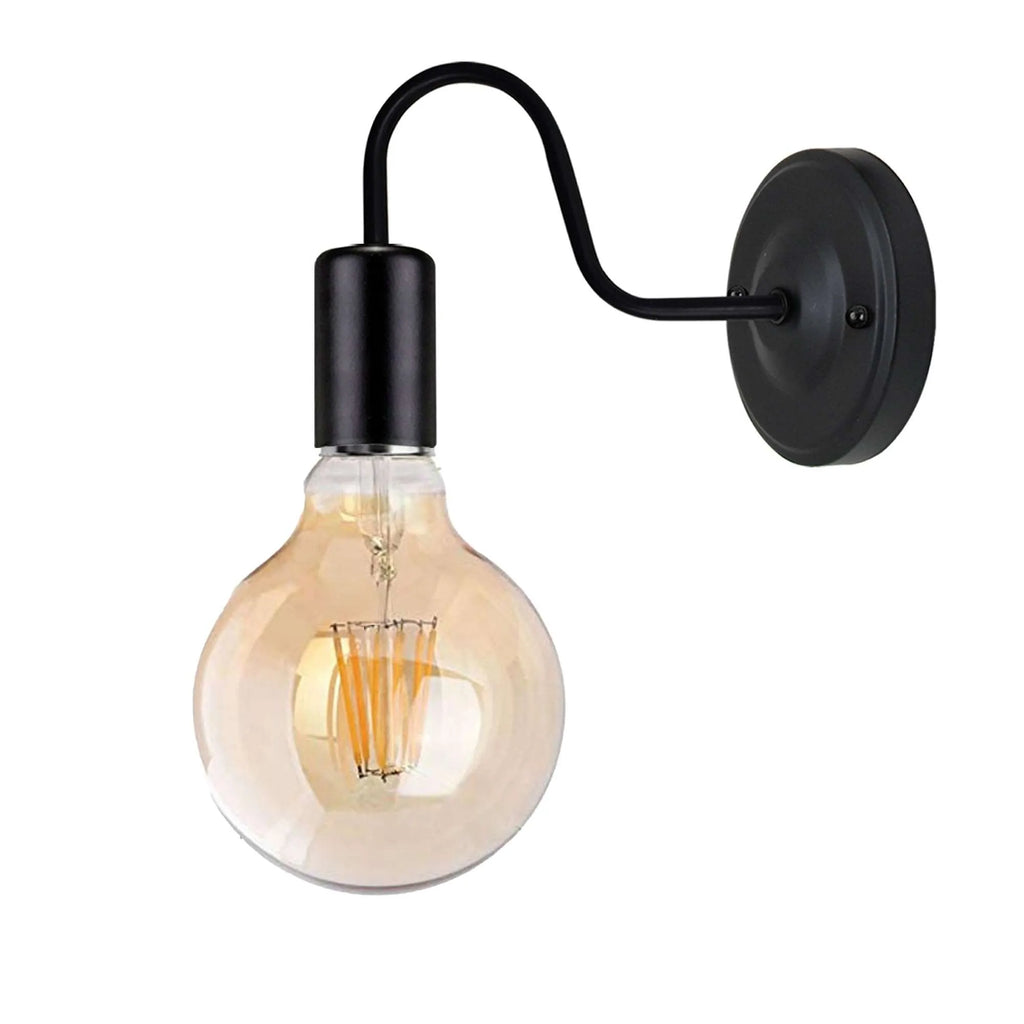 Vintage Metal Swan Neck Wall Sconce Light, Dimmable E27 Industrial Style Lamp