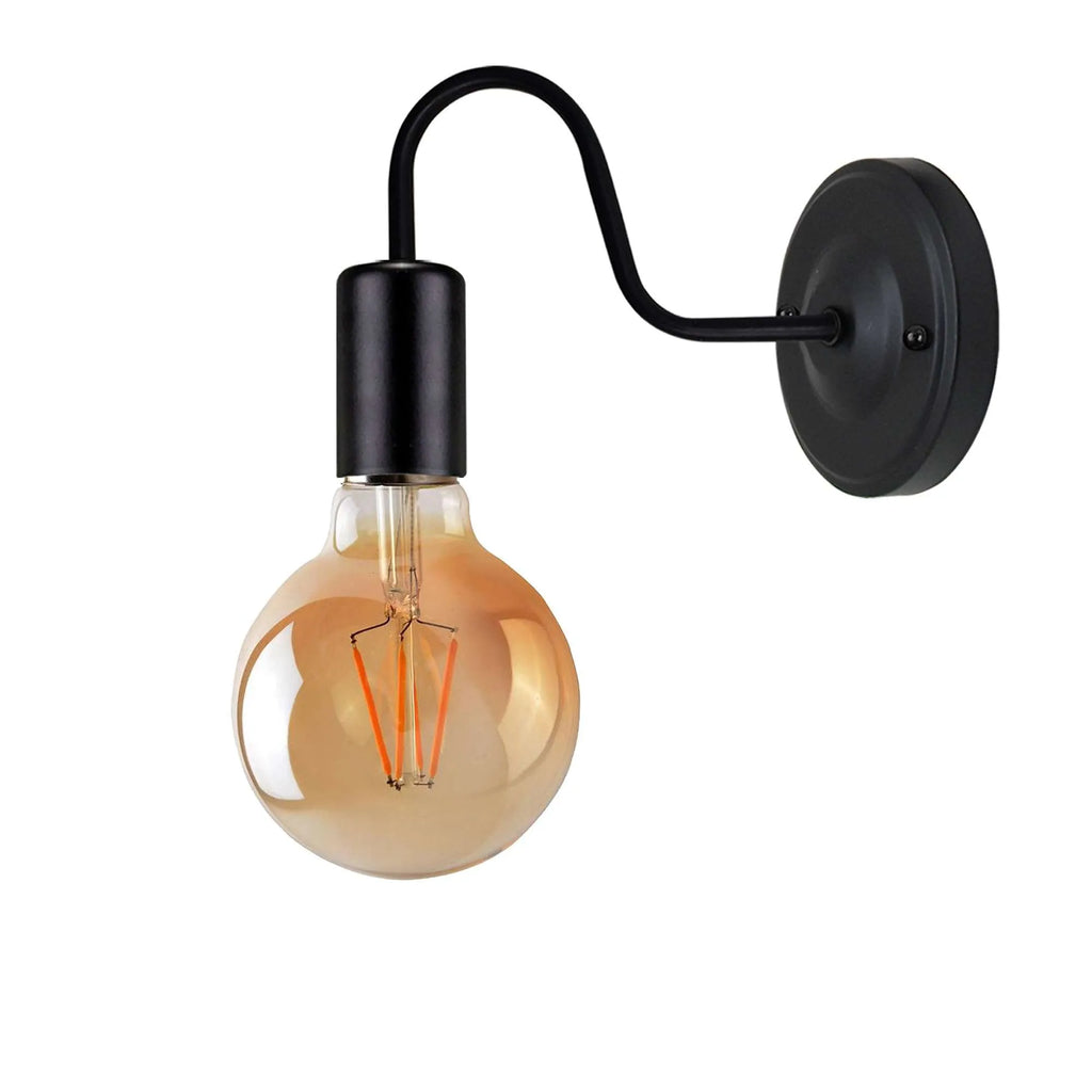 Vintage Metal Swan Neck Wall Sconce Light, Dimmable E27 Industrial Style Lamp