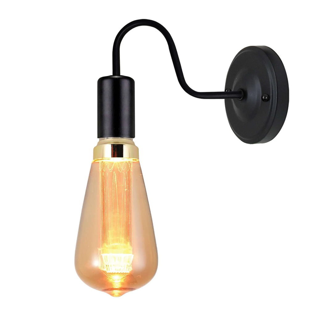 Vintage Metal Swan Neck Wall Sconce Light, Dimmable E27 Industrial Style Lamp