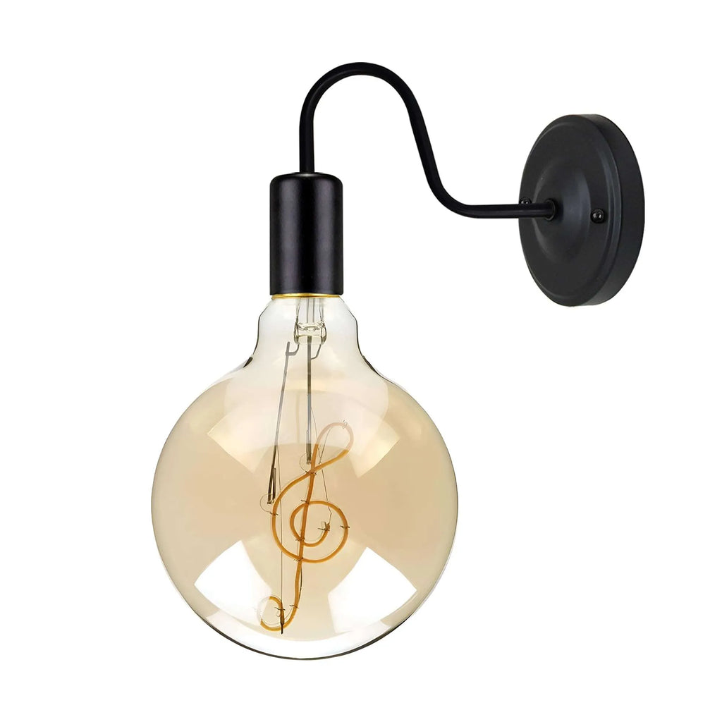 Vintage Metal Swan Neck Wall Sconce Light, Dimmable E27 Industrial Style Lamp