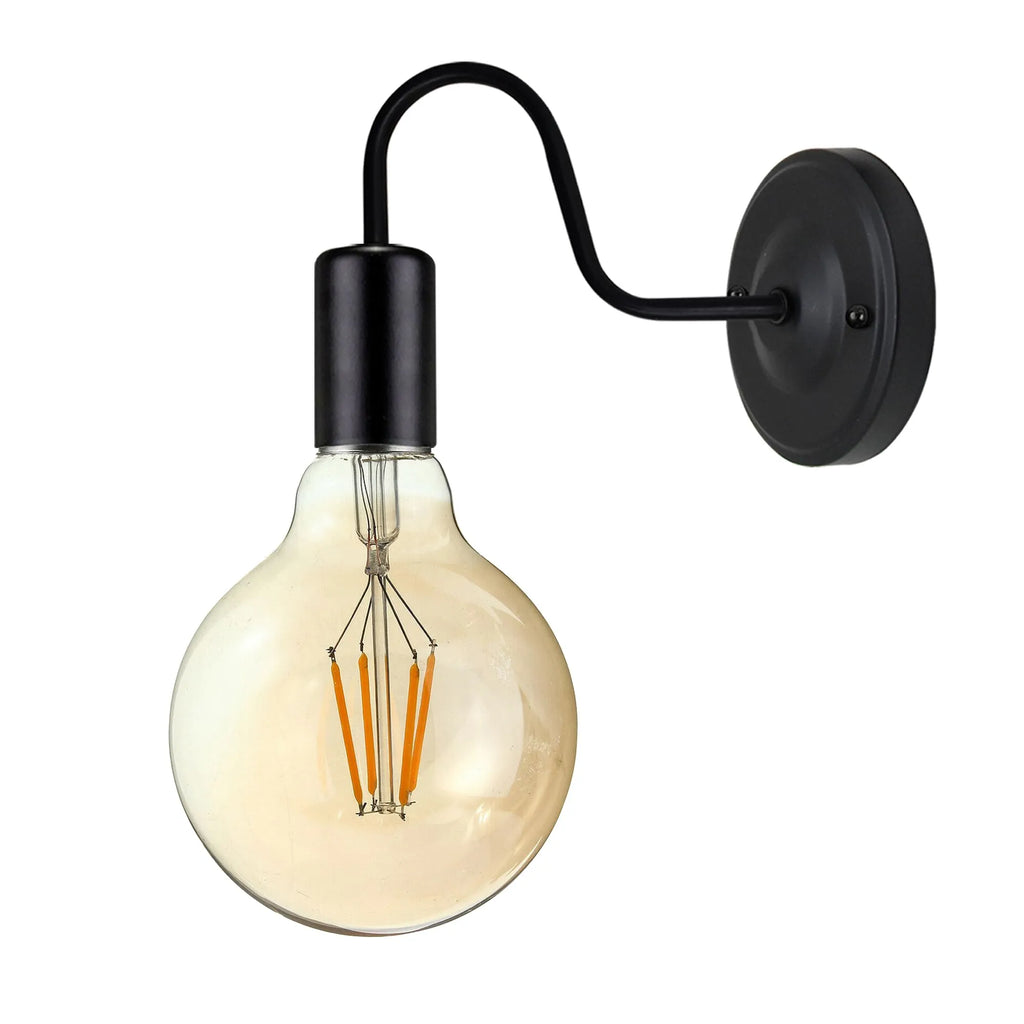 Vintage Metal Swan Neck Wall Sconce Light, Dimmable E27 Industrial Style Lamp