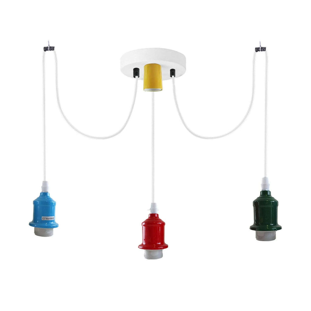 Modern Industrial 3-Way Spider Pendant Ceiling Light Fixture with Adjustable Cables
