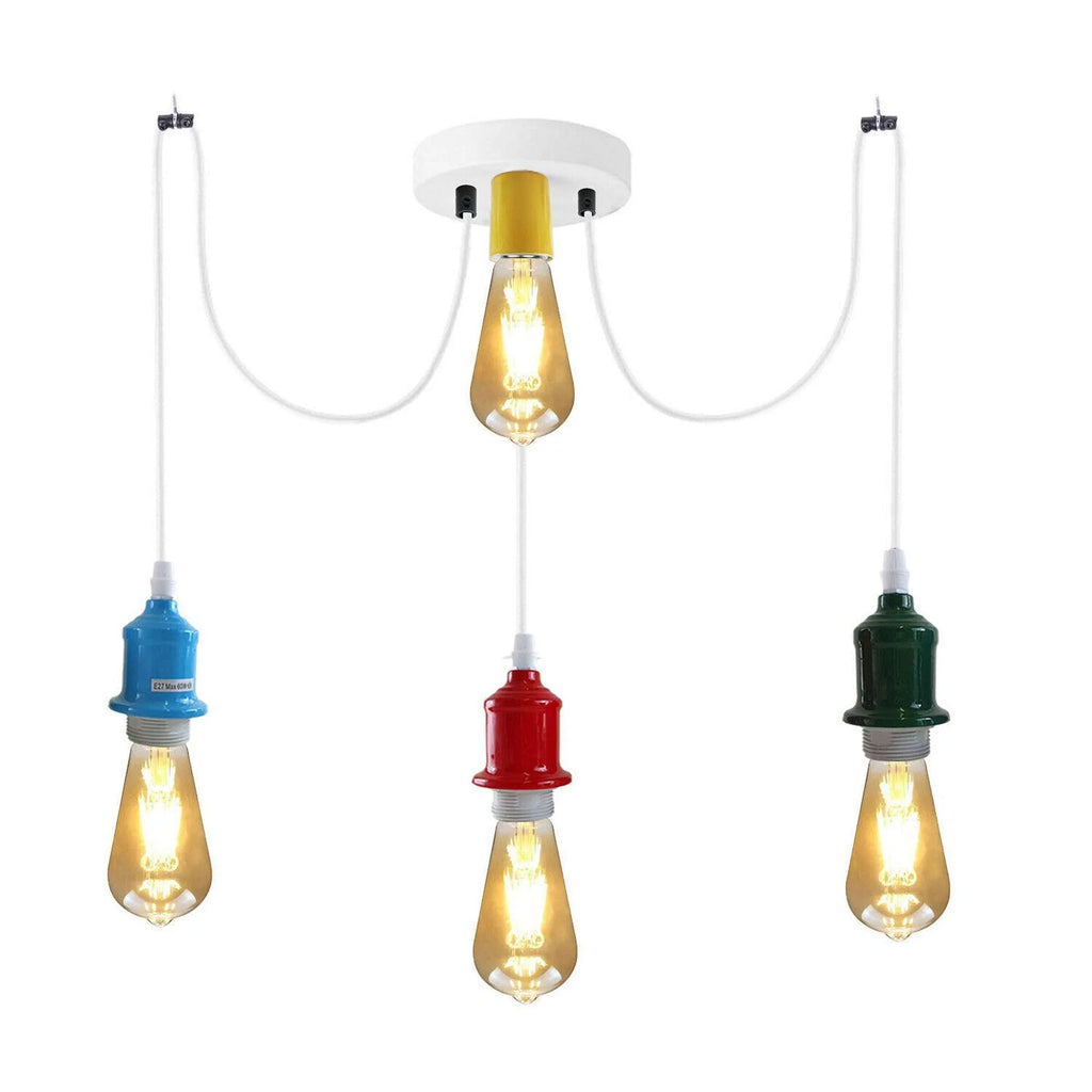 Modern Industrial 3-Way Spider Pendant Ceiling Light Fixture with Adjustable Cables