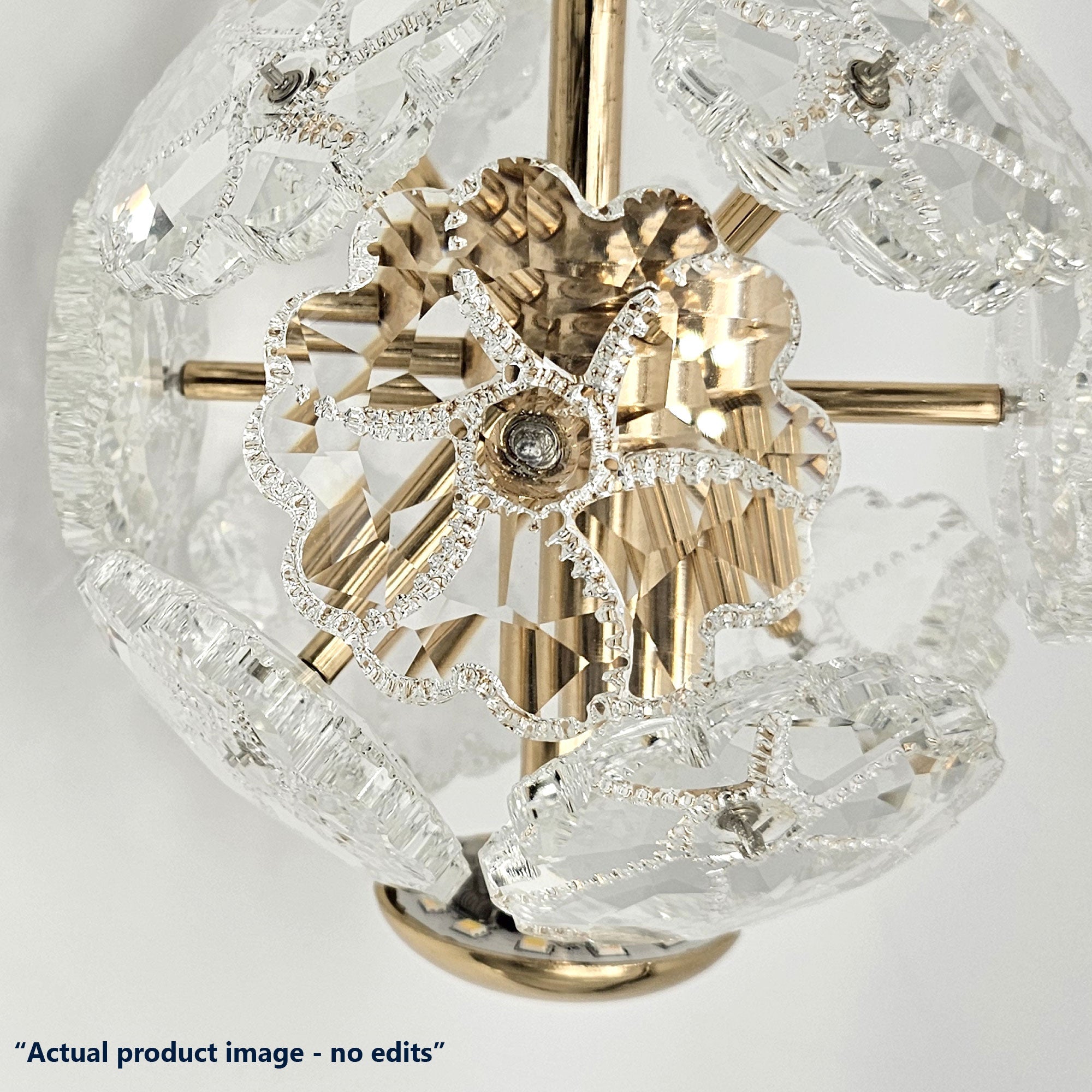 Modern Amber Crystal Glass Pendant Light Fixture with Adjustable Cable, E27 Base