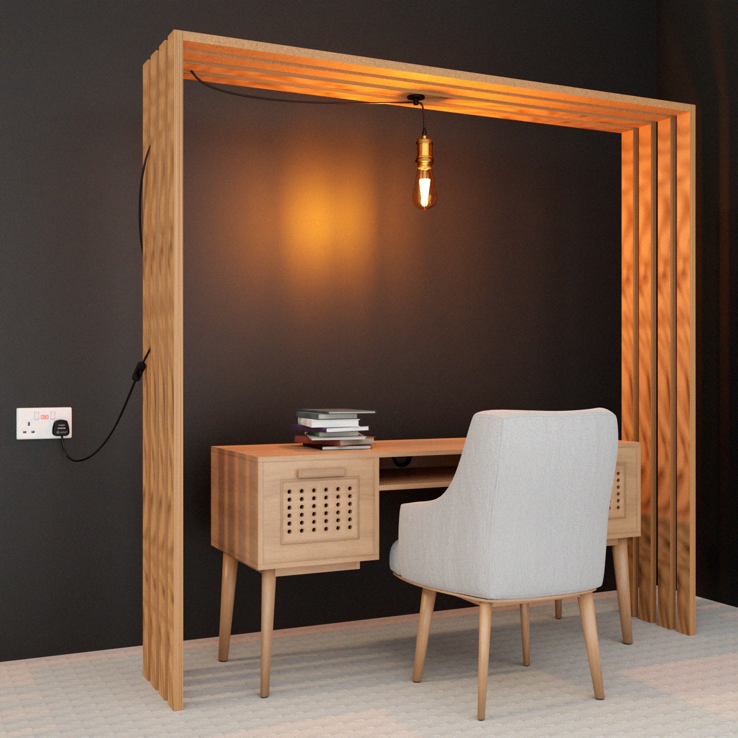 Plugin Cable Ceiling Mount Pendant light with Hook~5681