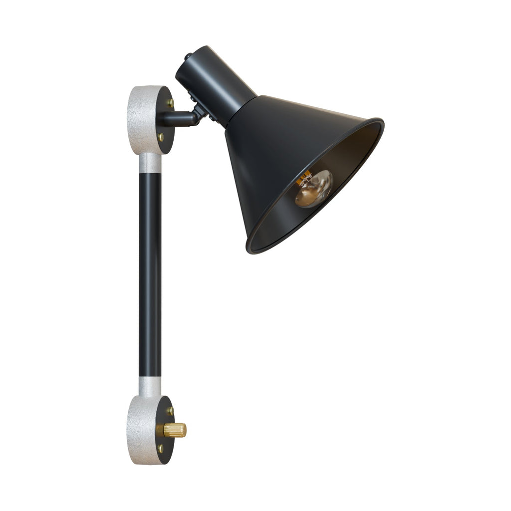 Industrial 20mm Angled Conduit Pipe Wall Light Fixture, Black Metal Brass E27