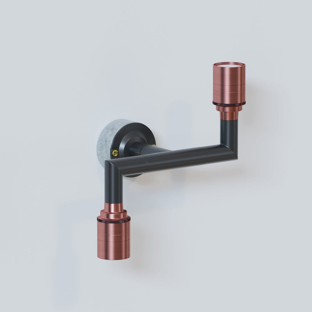 Industrial Metal Conduit Pipe Double Wall Sconce Light Kit E27