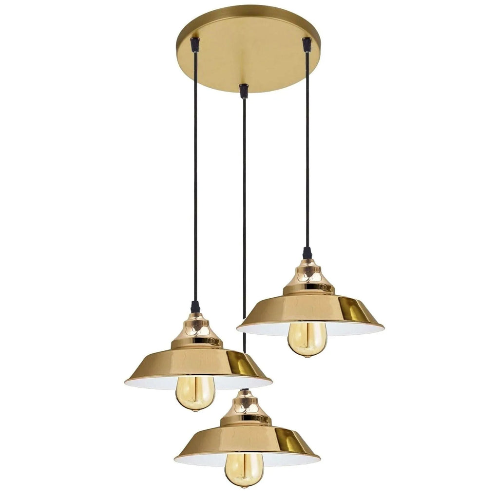 Vintage Industrial 3-Light Metal Ceiling Pendant Lamp E27 Retro Style