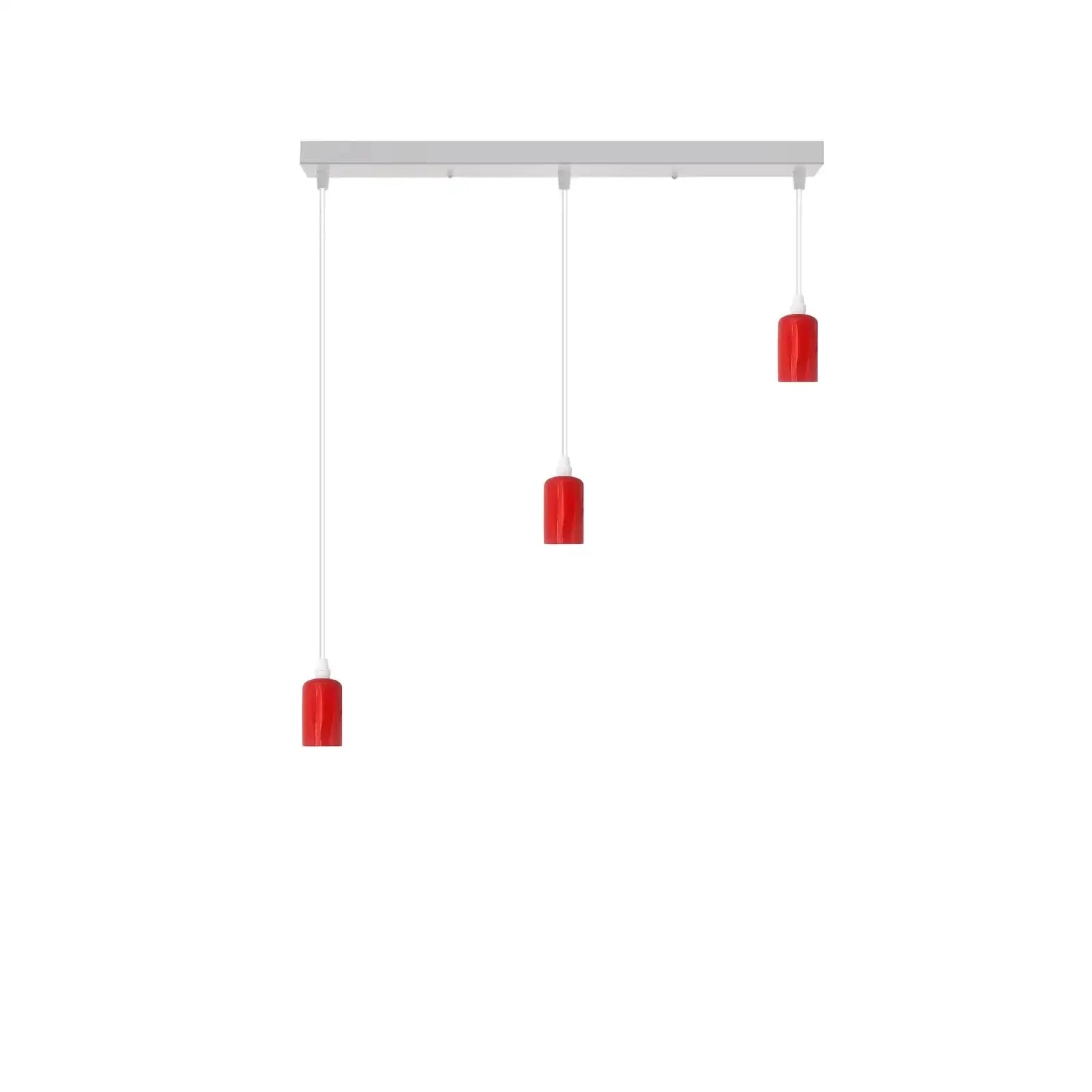 Industrial 3-Light E27 Pendant Fixture, Adjustable Height Hanging Lamp for Kitchen