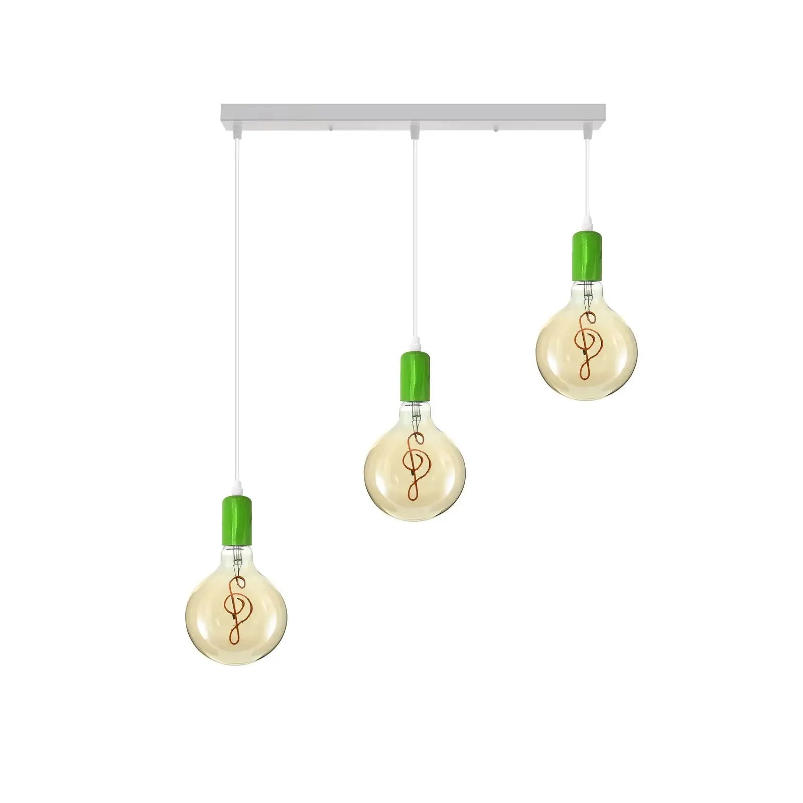 Industrial 3-Light E27 Pendant Fixture, Adjustable Height Hanging Lamp for Kitchen