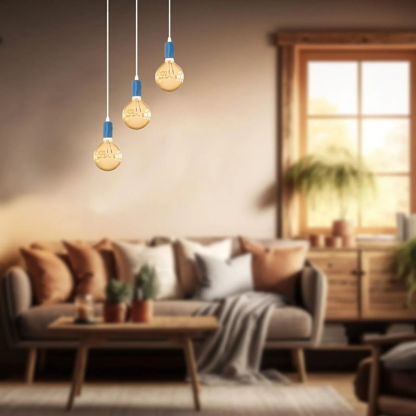 Modern 3-Light Adjustable E27 Ceiling Pendant Fixture for Kitchen Island Dining Room