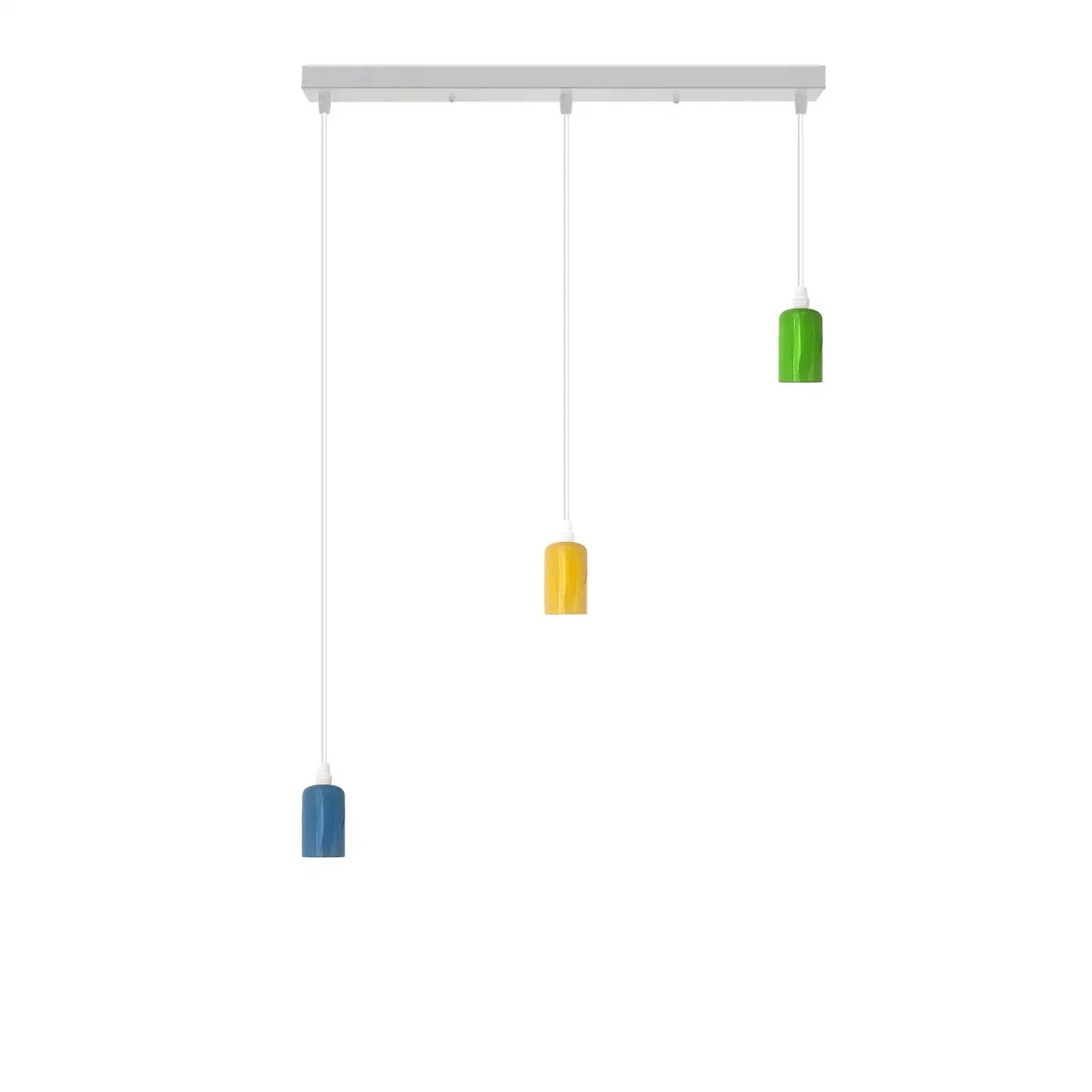 Stylish 3-Light E27 Pendant Ceiling Lamp Kit, 95cm Adjustable Flex