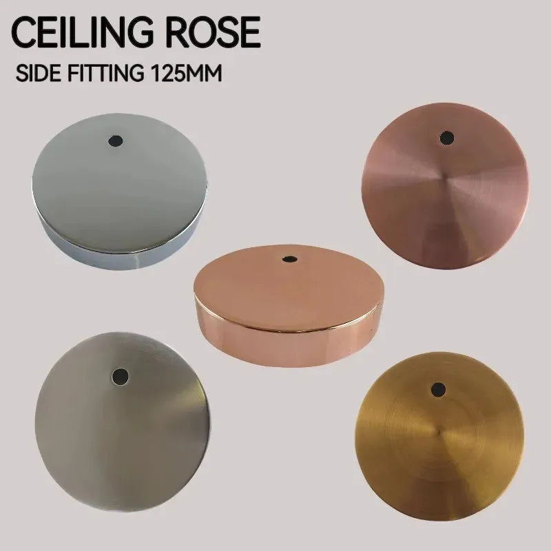 Modern Round Metal Ceiling Rose Light Fixture Kit, Single Outlet, Easy Install