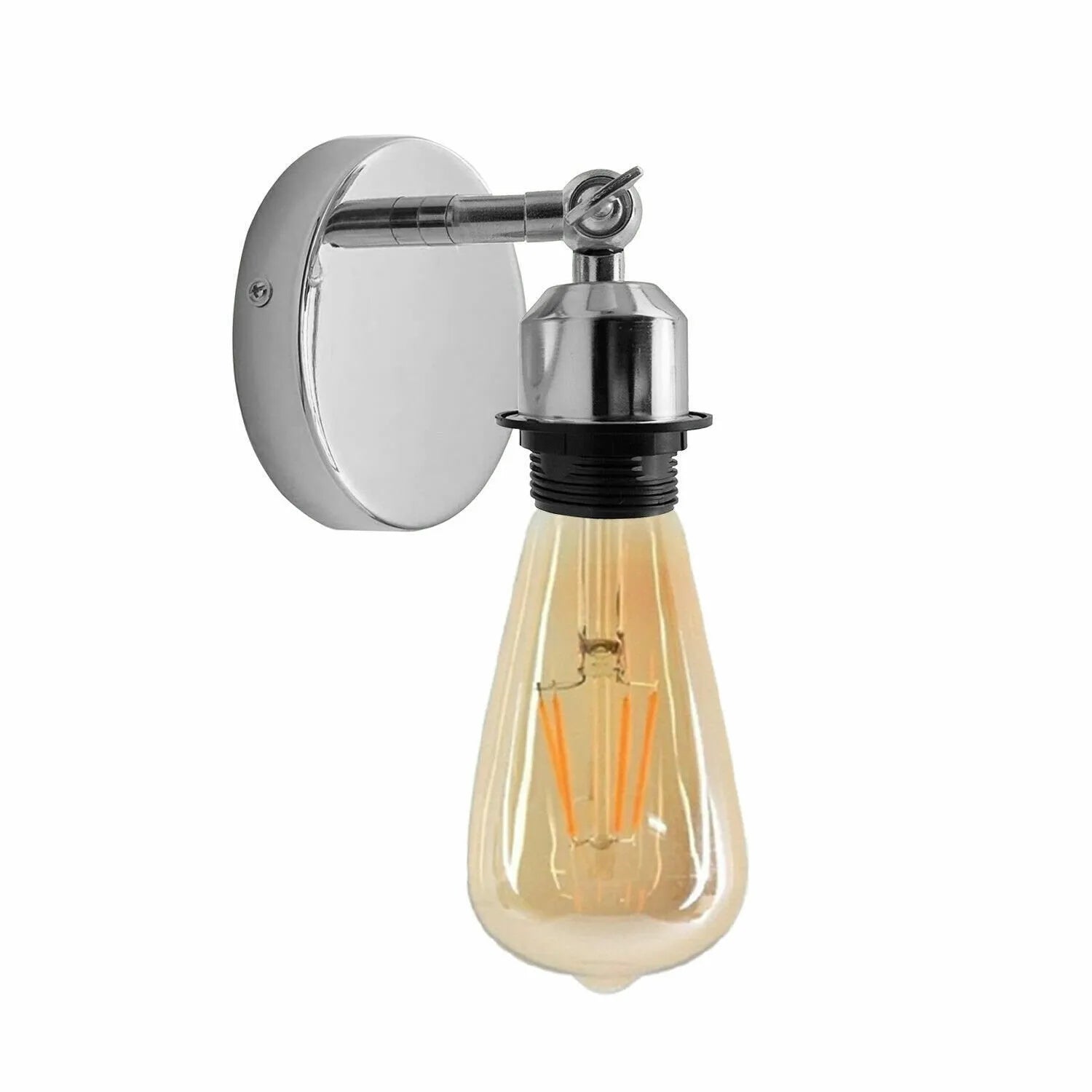 Retro Industrial Modern Adjustable Chrome E27 Wall Sconce Light Fixture