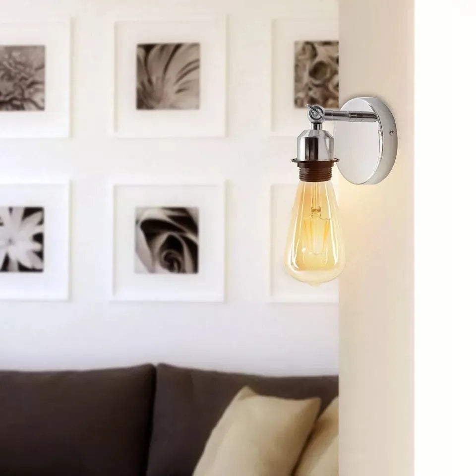 Retro Industrial Modern Adjustable Chrome E27 Wall Sconce Light Fixture