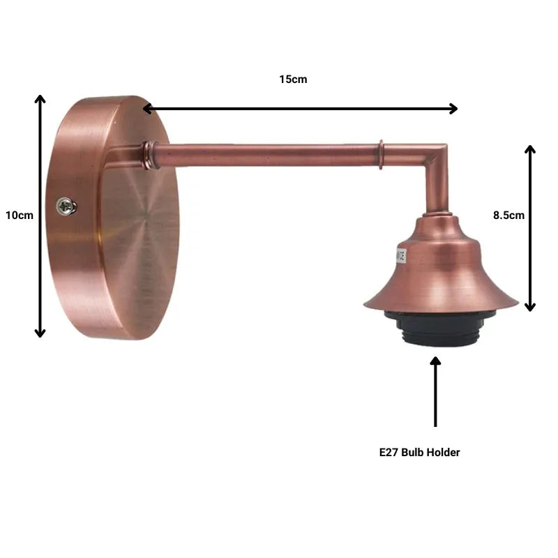 Charming Retro Metal Wall Sconce Light Fixture, Industrial Chic E27 Base