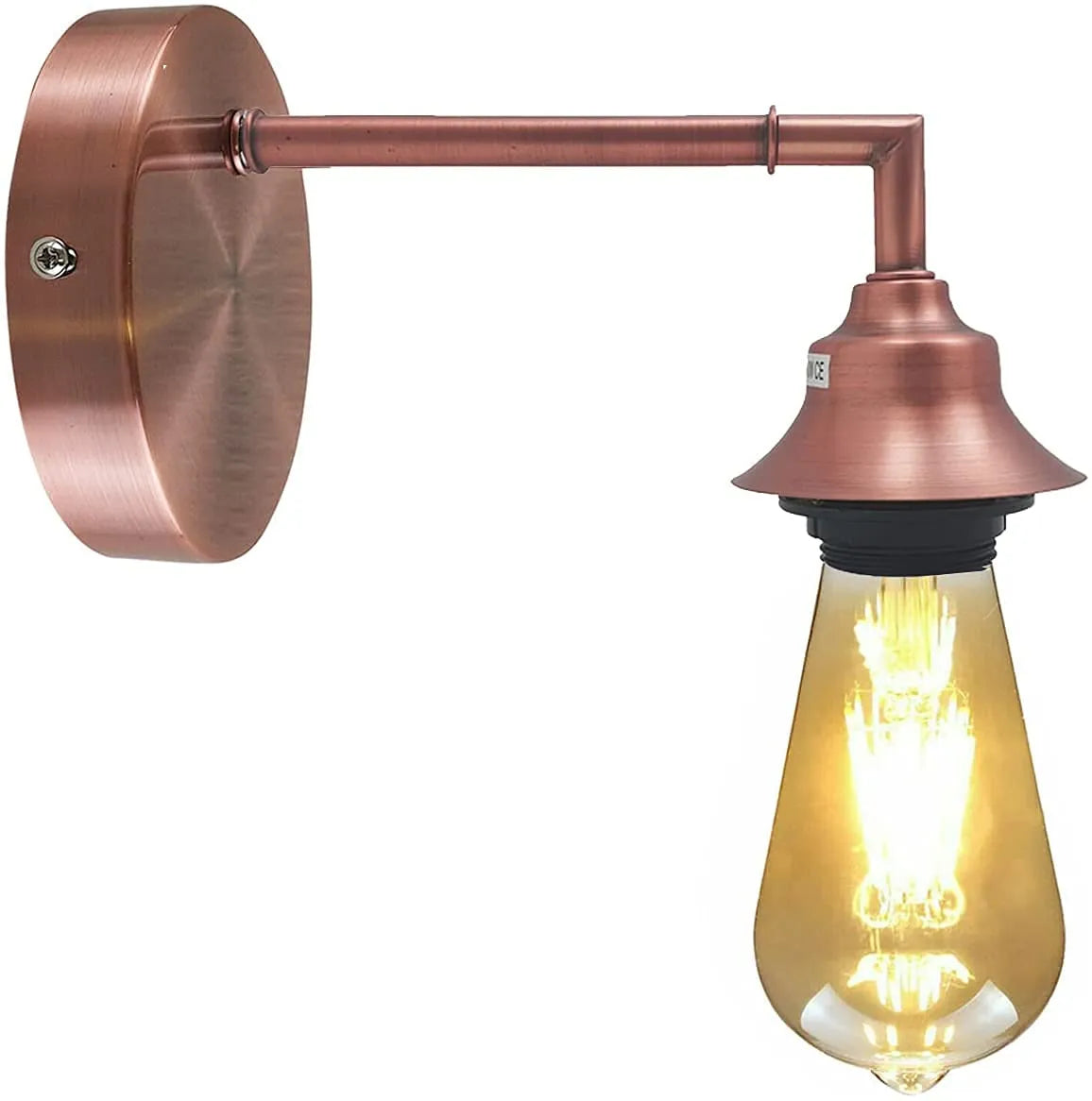 Charming Retro Metal Wall Sconce Light Fixture, Industrial Chic E27 Base
