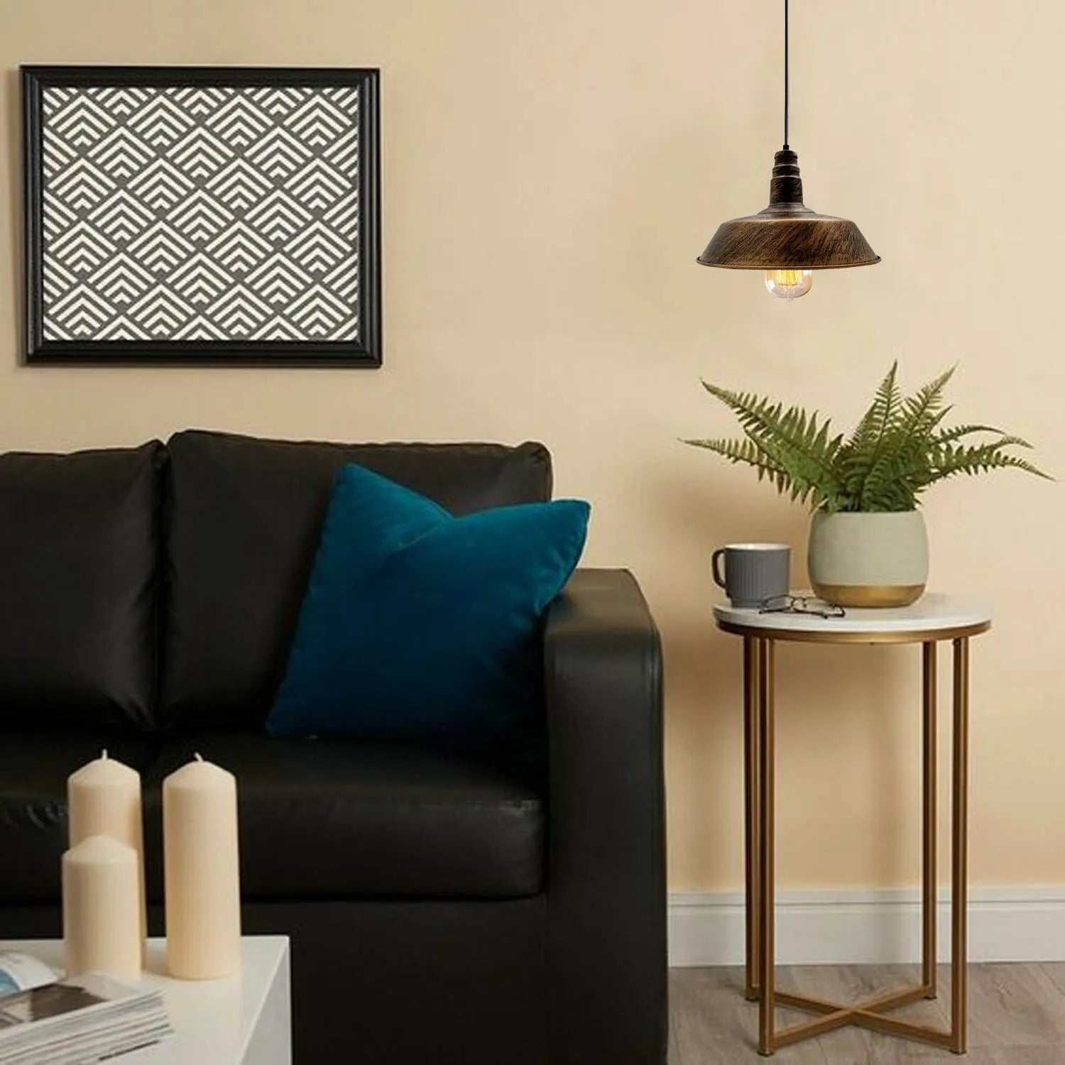 Vintage Style Metal Brushed Copper Ceiling Light Pendant Lamp~5831