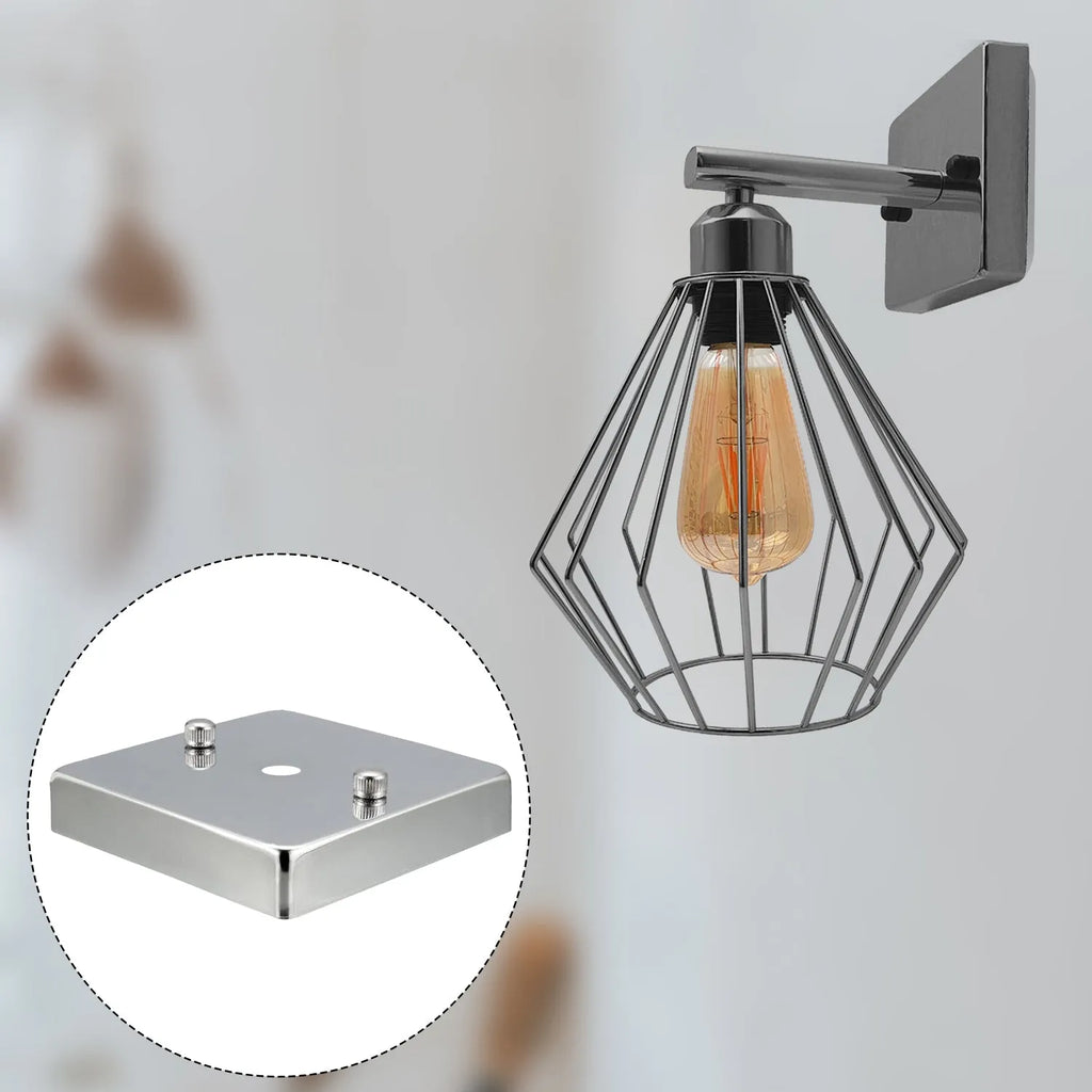 Decorative Metal Square Ceiling Rose Mount for Pendant Light Chandelier Fixtures