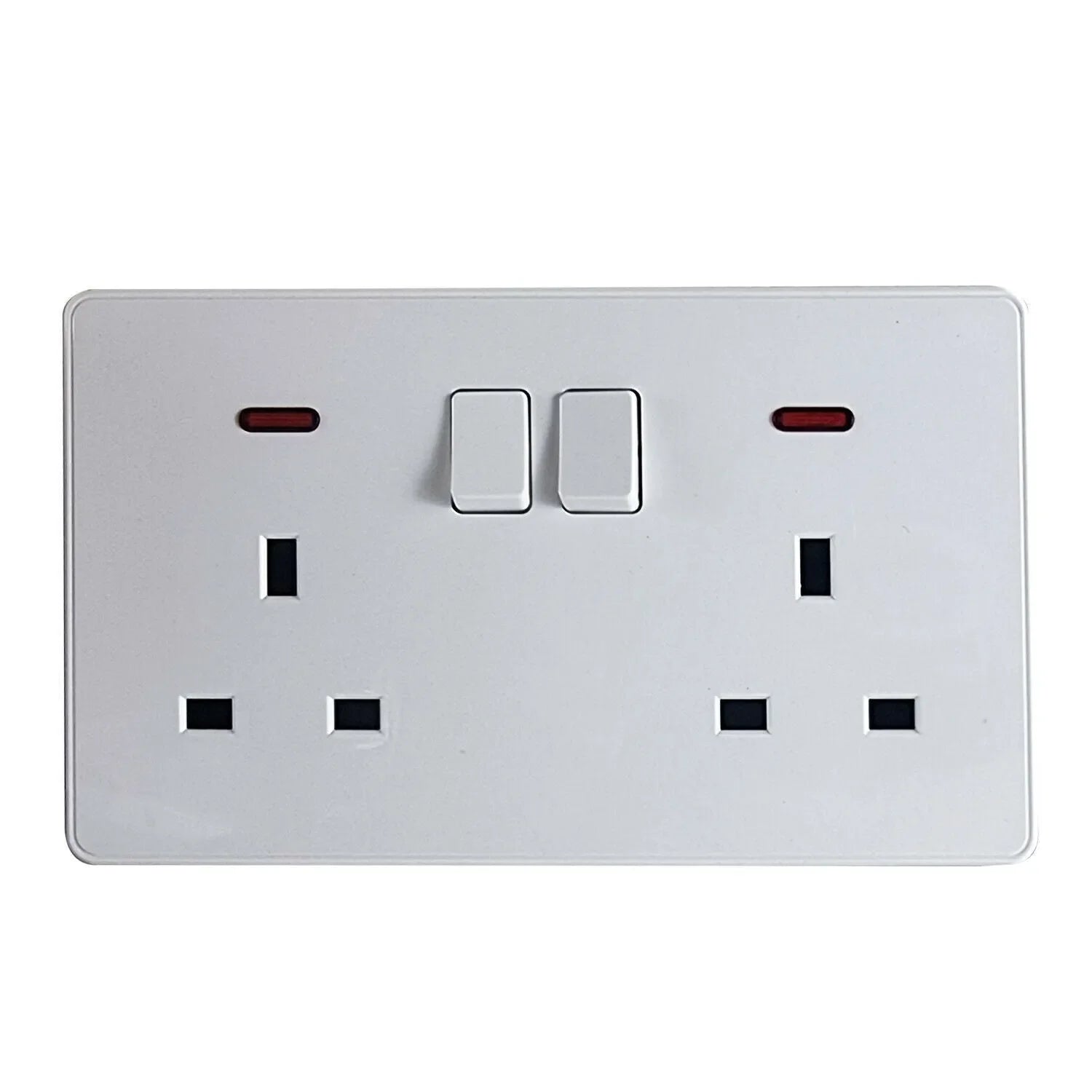 Premium 13 Amp Double Wall Socket with USB Charging, LED Switch Indicator