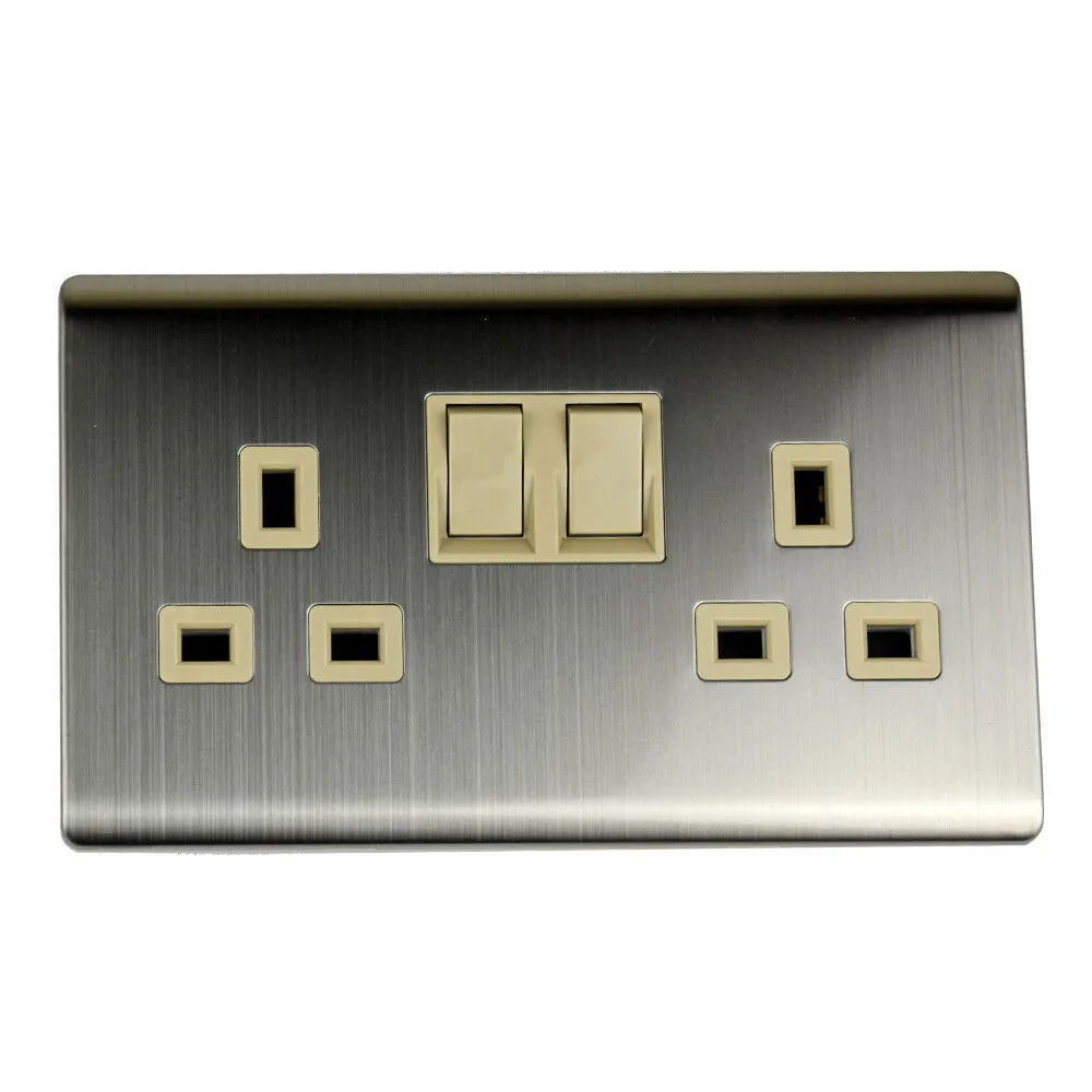 Premium 13 Amp Double Wall Socket with USB Charging, LED Switch Indicator