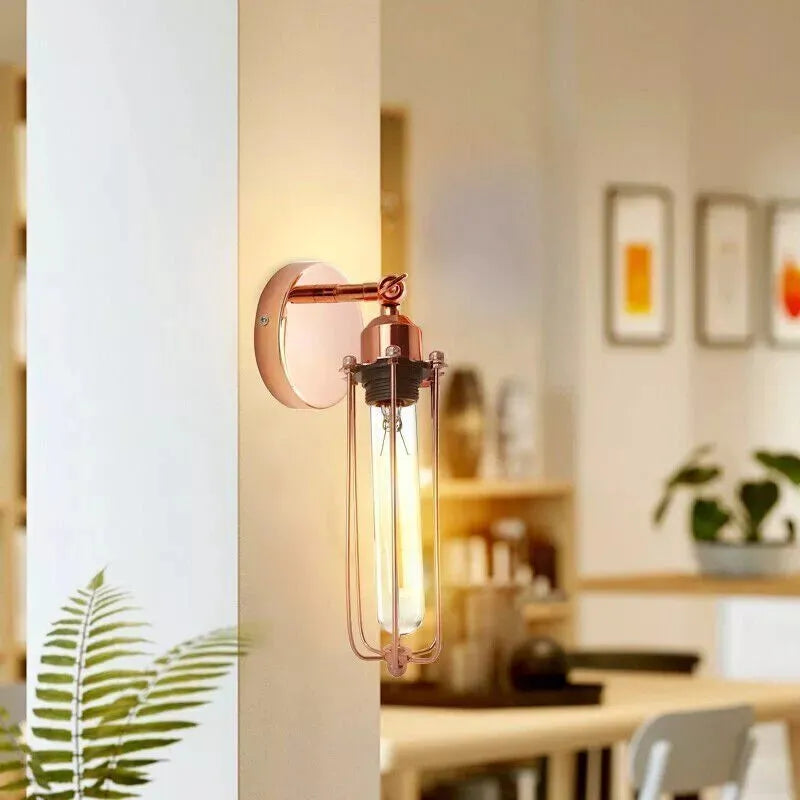 Modern Retro Industrial Wall Sconce Lamp Fixture Rustic Metal Finish