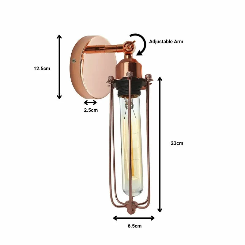 Modern Retro Industrial Wall Sconce Lamp Fixture Rustic Metal Finish