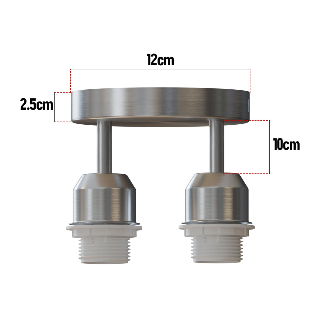 Modern Industrial 2 Way E27 Metal Ceiling Light Fitting