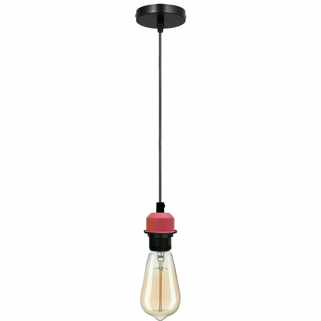 Vintage Industrial E27 Pendant Light Fixture Kit, Adjustable Cable, Ceiling Rose