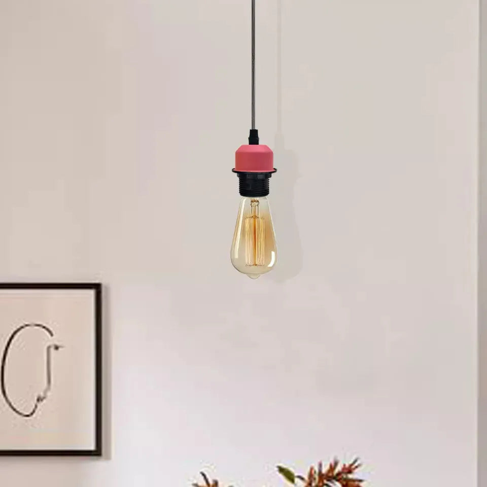 Vintage Industrial E27 Pendant Light Fitting Kit with Adjustable Cord