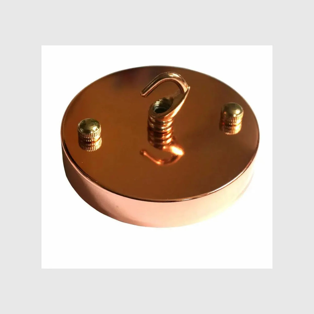 Elegant Rose Gold Industrial Metal Ceiling Rose with Secure Cord Grip