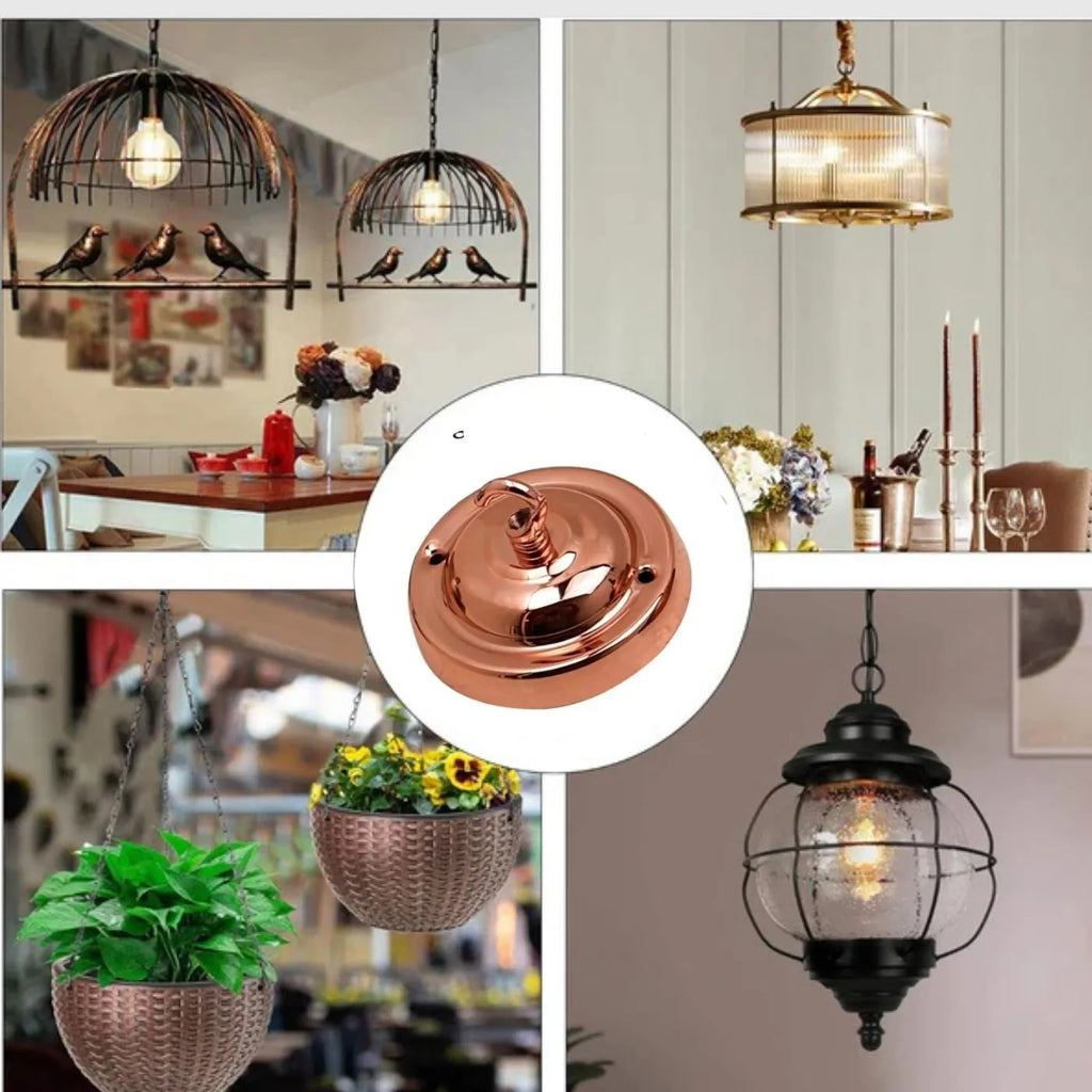 Vintage Metal Single Outlet Ceiling Rose Hook for Chandelier Lights