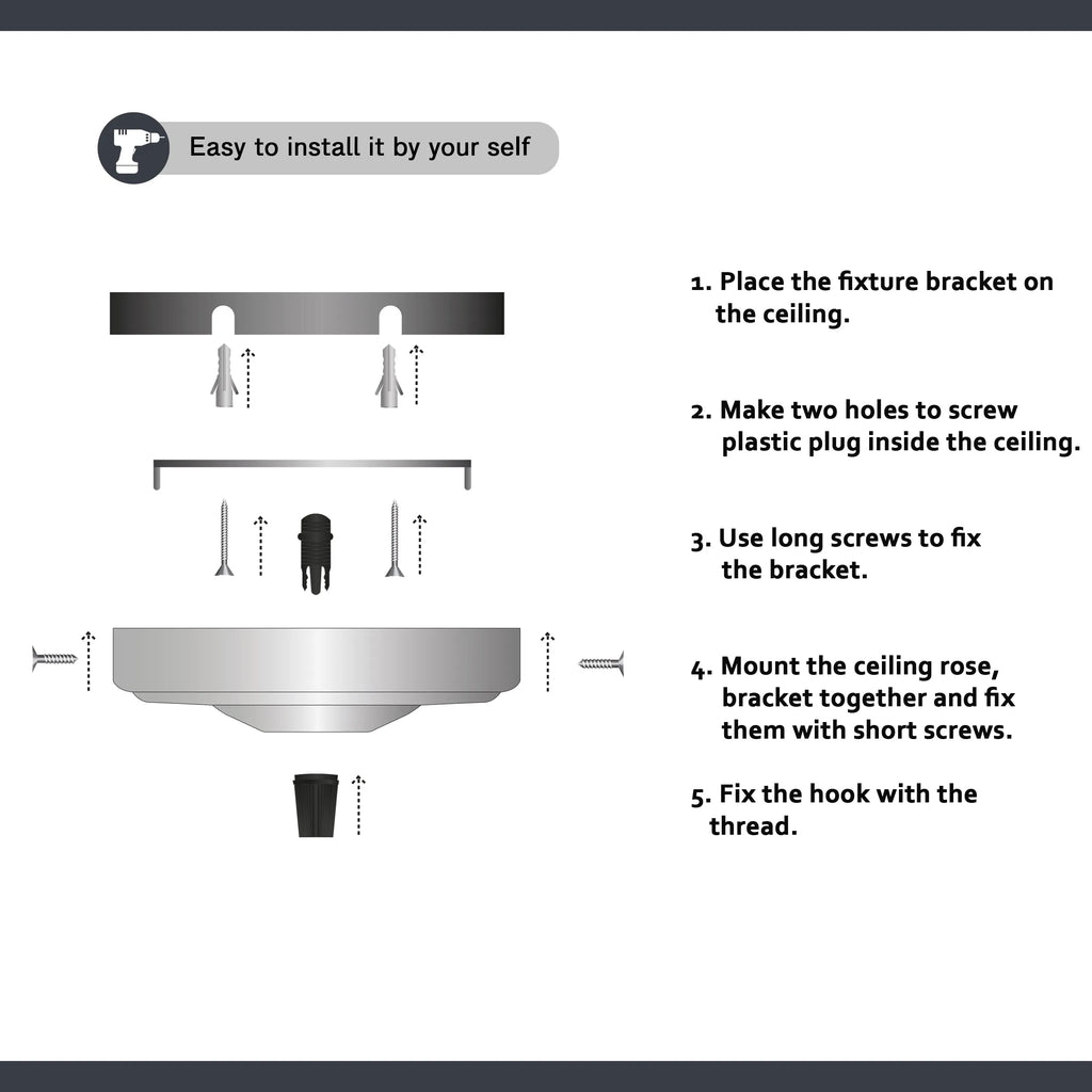 Ceiling Rose With Hook Plate For Light Fitting Chandelier ~5887