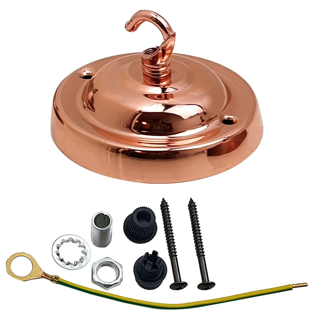 Vintage Metal Single Outlet Ceiling Rose Hook for Chandelier Lights