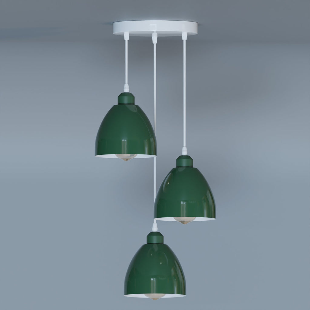 Modern Industrial 3-Head Pendant Light with Adjustable Cables, E27 Base