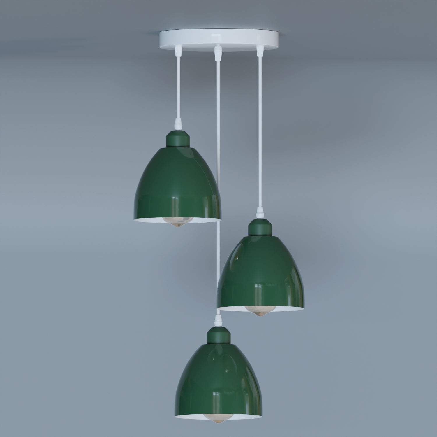 Modern Industrial 3-Head Pendant Light with Adjustable Cables, E27 Base